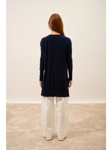 Just Cashmere Kasjmieren vest "Brooke" donkerblauw
