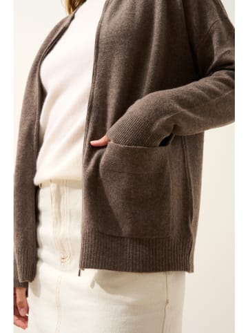 Just Cashmere Kasjmieren vest "Ervie" taupe