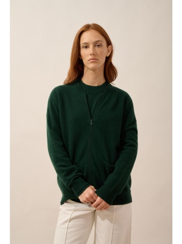 Just Cashmere Kaschmir-Cardigan "Ervie" in Dunkelgrün