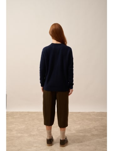 Just Cashmere Kasjmieren vest "Ervie" donkerblauw