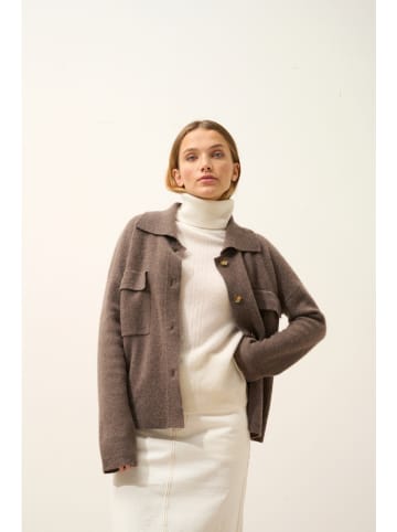 Just Cashmere Kasjmieren vest "Hekla" taupe