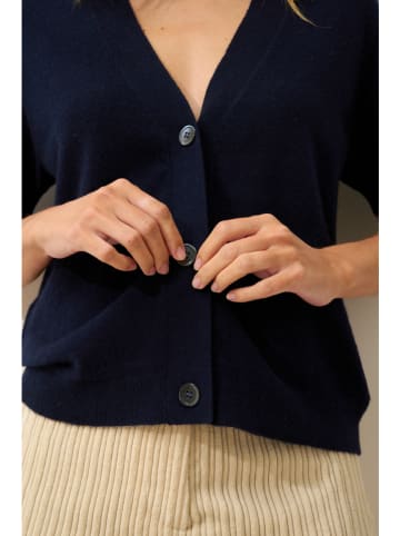 Just Cashmere Kaszmirowy kardigan "Iris" w kolorze granatowym