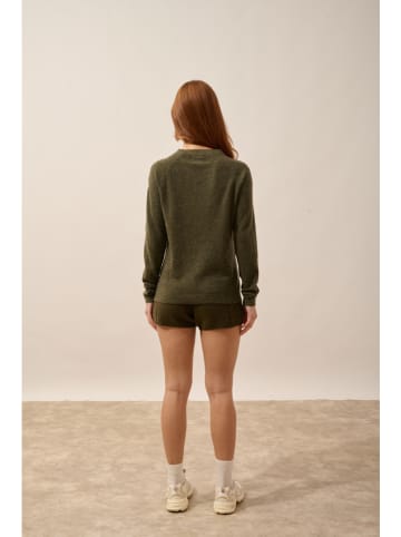 Just Cashmere Kaszmirowy sweter "Jane" w kolorze khaki