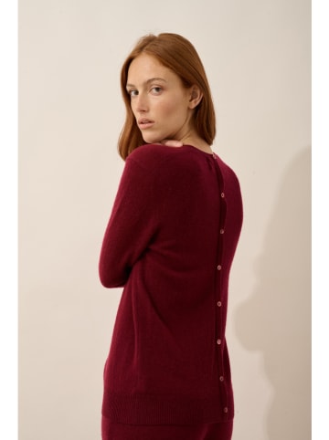 Just Cashmere Kasjmieren trui "Janice" in Bordeuax