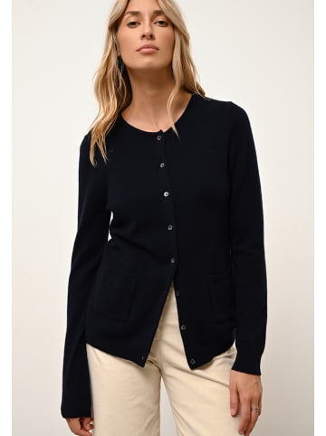 Just Cashmere Kasjmieren vest "Katharine" donkerblauw