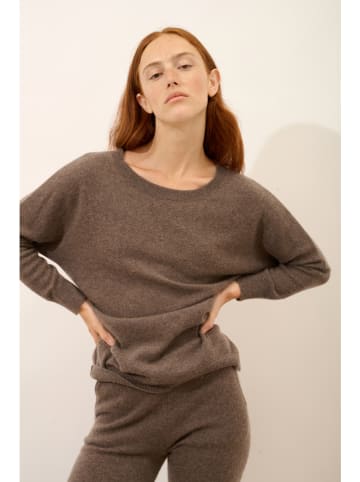 Just Cashmere Kaszmirowy sweter "Rebecca" w kolorze brązowym