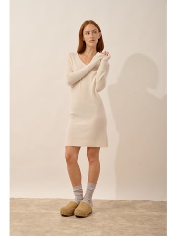 Just Cashmere Kasjmieren jurk "Tracy" crème