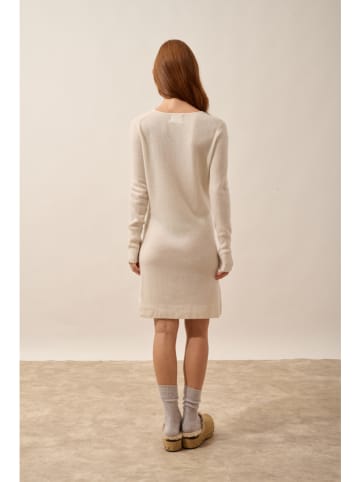 Just Cashmere Kaszmirowa sukienka "Tracy" w kolorze kremowym