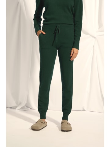 Just Cashmere Kasjmieren broek "Wendy" groen