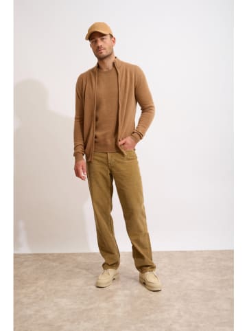 Just Cashmere Kasjmieren vest "Alan" lichtbruin