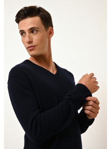 Just Cashmere Kasjmieren trui "Tom" donkerblauw