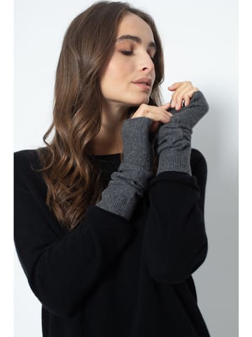 Just Cashmere Kaszmirowe mankiety "Zoe" w kolorze antracytowym