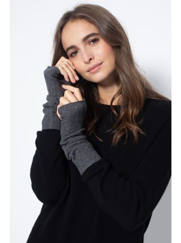 Just Cashmere Kaszmirowe mankiety "Zoe" w kolorze antracytowym