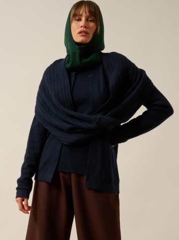 Just Cashmere Kasjmieren loopsjaal donkerblauw - (L)65 x (B)50 cm