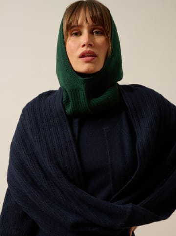 Just Cashmere Kasjmieren loopsjaal donkerblauw - (L)65 x (B)50 cm