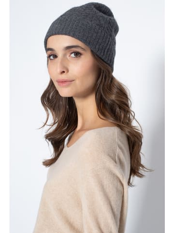 Just Cashmere Kaszmirowa czapka "Cleo" w kolorze antracytowym