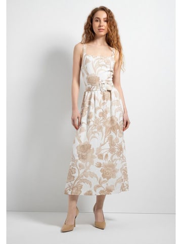 More & More Kleid in Weiß/ Camel