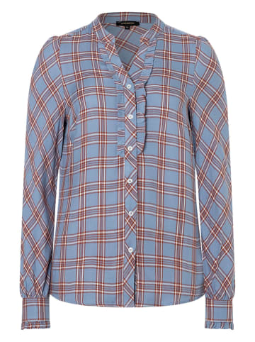 More & More Bluse in Blau/ Hellbraun