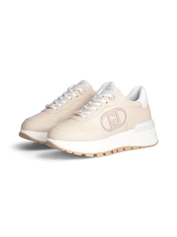 Liu Jo Skórzane sneakersy w kolorze beżowym