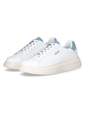 Liu Jo Leren sneakers wit/lichtblauw