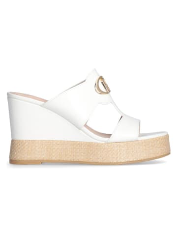 Liu Jo Leren sleehakslippers wit