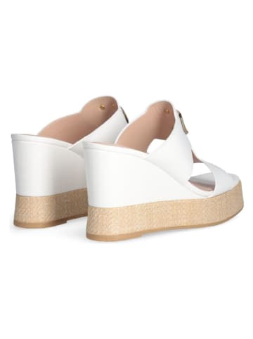 Liu Jo Leren sleehakslippers wit