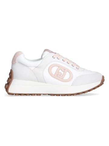 Liu Jo Leren sneakers wit/lichtroze