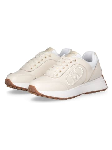 Liu Jo Skórzane sneakersy w kolorze beżowym