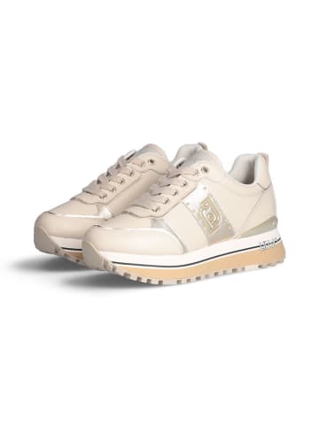 Liu Jo Skórzane sneakersy w kolorze beżowym