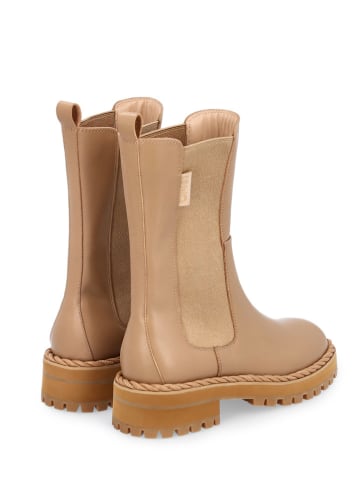 Liu Jo Leder-Chelsea-Boots in Camel