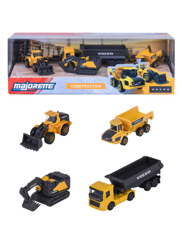 Dickie 4er-Set: Spielzeugautos ''Volvo Construction'' in Gelb - ab 3 Jahren