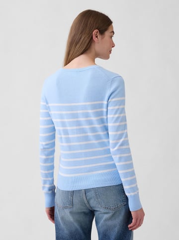 GAP Cardigan in Hellblau/ Weiß