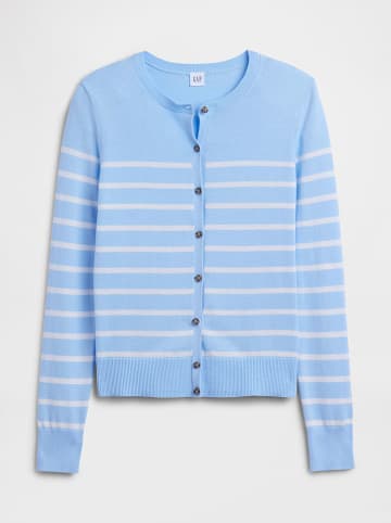 GAP Cardigan in Hellblau/ Weiß