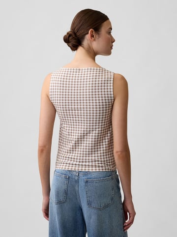 GAP Top lichtbruin/wit