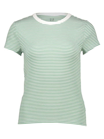 GAP Shirt in Grün/ Weiß