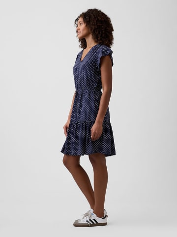 GAP Kleid in Dunkelblau/ Weiß