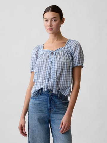 GAP Bluse in Hellblau/ Weiß