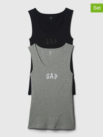 GAP 2-delige set: tops zwart/grijs