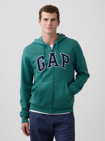 GAP Sweatjacke in Smaragdgrün