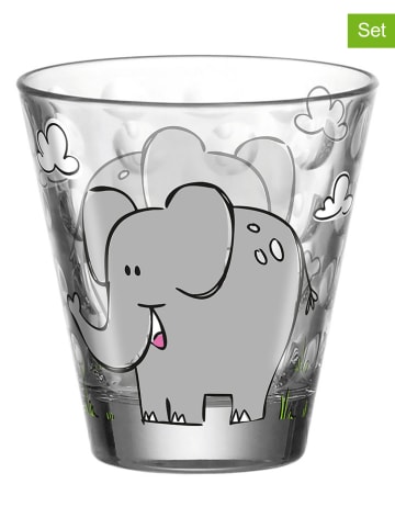 LEONARDO 2-delige set: glazen "Bambini Elefant'' grijs - 215 ml
