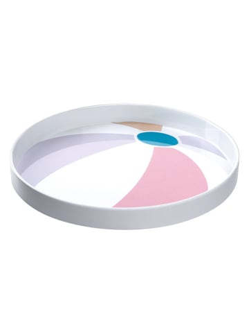 LEONARDO Dekotablett "Amalfi" in Weiß/ Rosa/ Lila - Ø 32 cm