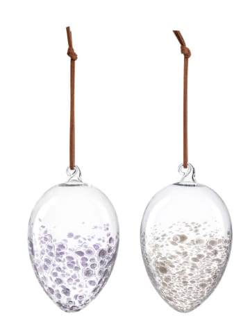 LEONARDO 2-delige set: decohangers "Luminosa" paars/grijs - Ø 6 cm