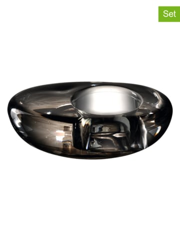 LEONARDO 6er-Set: Teelichthalter "Casolare" in Grau - Ø 10 cm