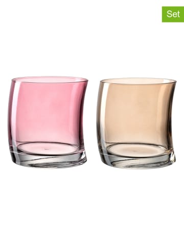 LEONARDO 2er-Set: Gläser in Rosa/ Gelb - 355 ml