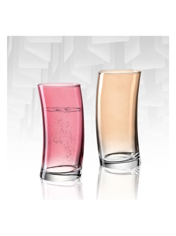 LEONARDO Szklanki (2 szt.) w kolorze jasnoróżowym i żółtym - 450 ml