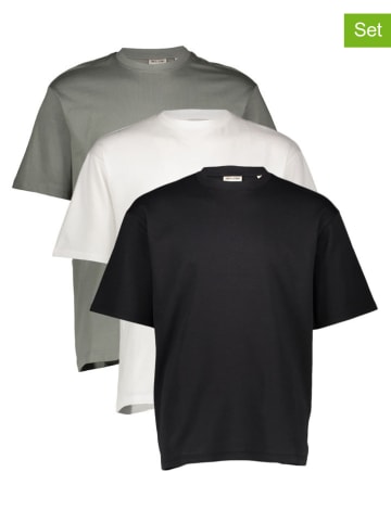 ONLY & SONS 3er-Set: Shirts in Schwarz/ Weiß/ Grün