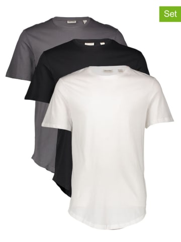 ONLY & SONS 3er-Set: Shirts in Weiß/ Schwarz/ Anthrazit