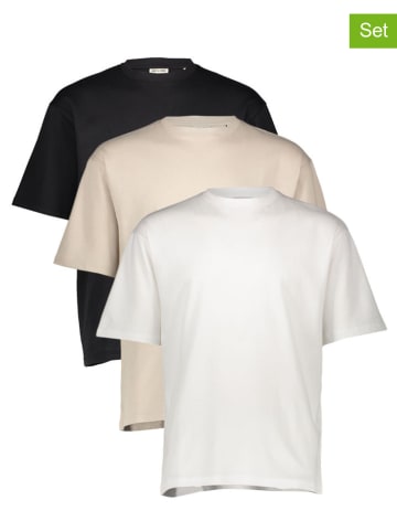 ONLY & SONS 3er-Set: Shirts in Weiß/ Creme/ Schwarz
