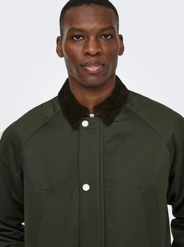 ONLY & SONS Hemdjacke in Dunkelgrün