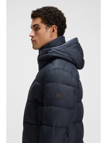 Hugo Boss Doorgestikte jas donkerblauw